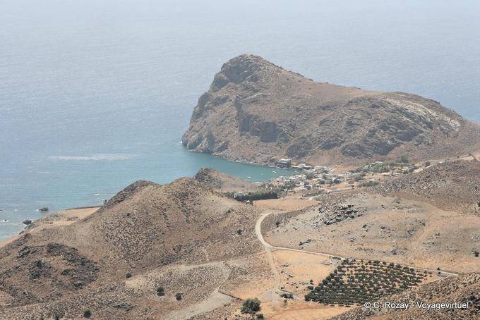 Lentas panorama from the mountain - Crete, Greece