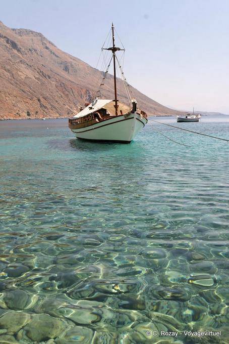 Schooner crystalline water, Loutro - Crete, Greece
