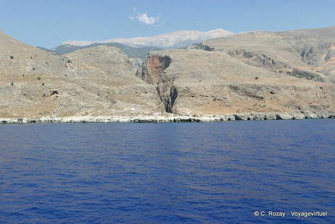 Led gorges Aradena between Loutro and Agia Roumeli - Crete, Greece