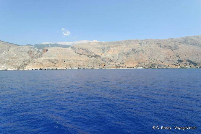 View from the sea Livaniana to Loutro - Crete, Greece