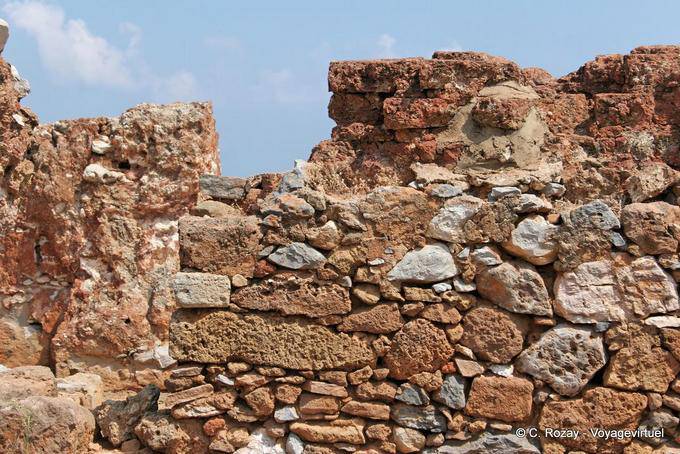 Wall near the north entrance, on the road to the sea, Palace of Malia - Crete, Greece