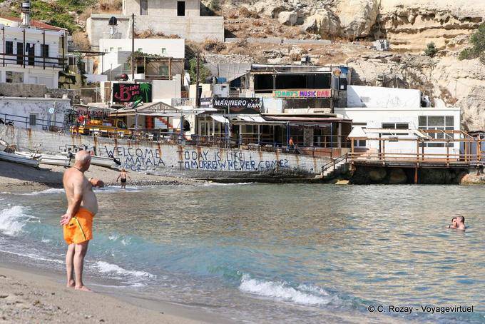 Welcome, today is life, tomorrow never comes, Matala - Crete, Greece