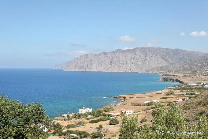 The coast to Sitia view from the road Sfaka - Crete, Greece