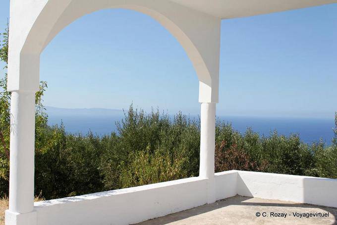 View from the terrace of a chapel on high Mochlos - Crete, Greece