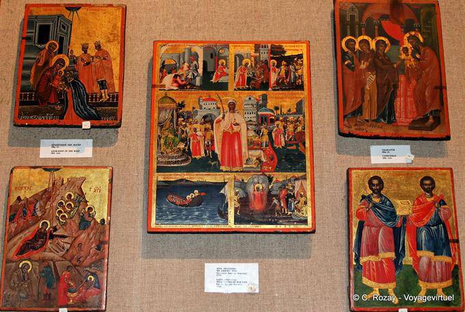 Icon Group Cornaros painter Ioannis (St. Anastasia, Candlemas, Adoration of the Magi) Toplou Monastery - Crete, Greece