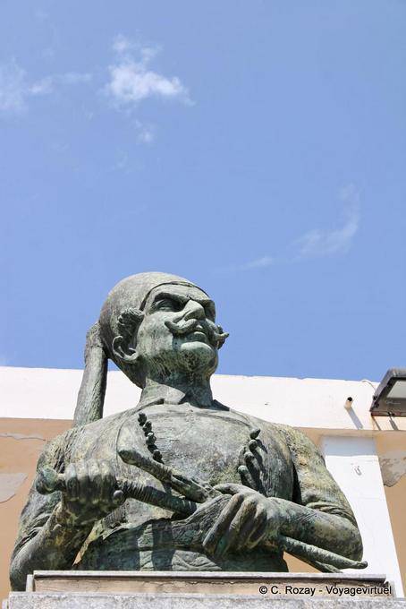 Paleochora, bust of a proud Cretan - Crete, Greece