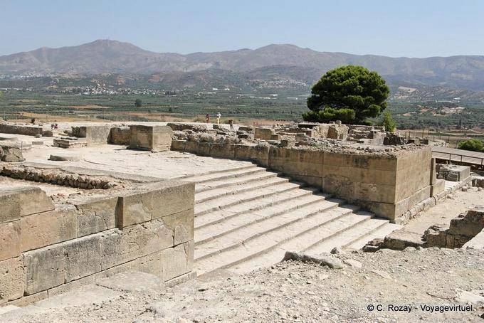 Stairs from the west entrance of the palace Phaistos - Crete, Greece