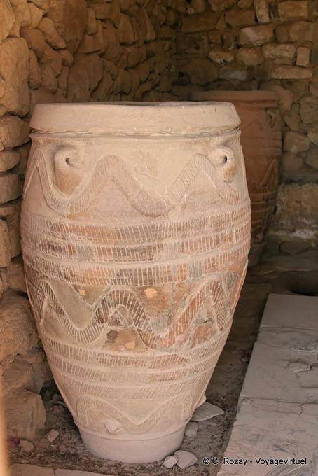 Large jar, or pithos with relief decorations, Phaistos - Crete, Greece