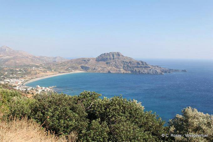 Another view of the bay, the village of Plakias and the beach - Crete, Greece