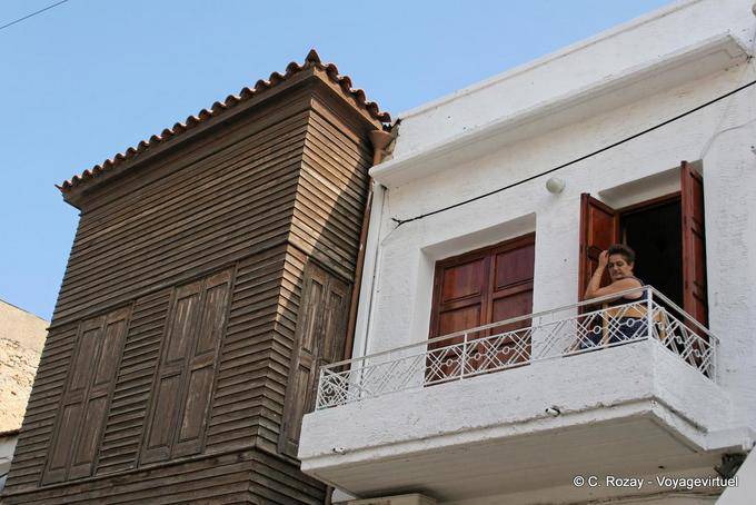 Rethymnon, balcony Turkish, Greek balcony - Crete, Greece