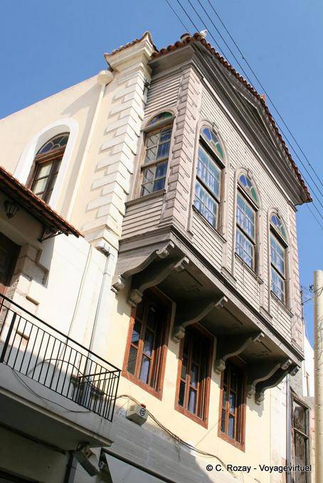 Rethymnon, Ottoman house facade with corbelled - Crete, Greece
