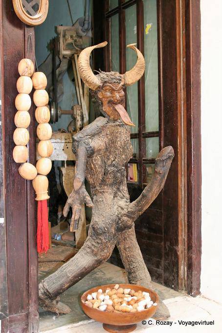 Rethymnon, representation of a diabolical Priapus with turgid phallus - Crete, Greece