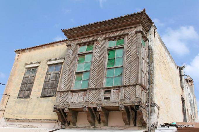 Rethymnon, finesse to a wooden balcony dating from the Turkish period - Crete, Greece