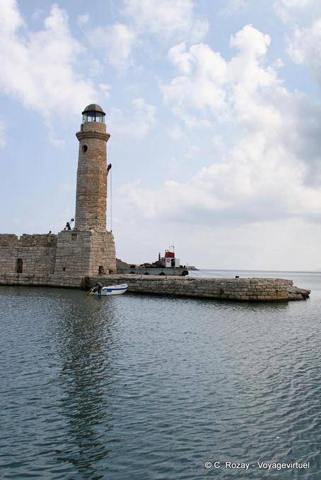 Rethymnon, the Venetian lighthouse at the end of the pier - Crete, Greece