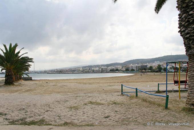 Rethymno, the main beach in the center of the town of Rethymno - Crete, Greece
