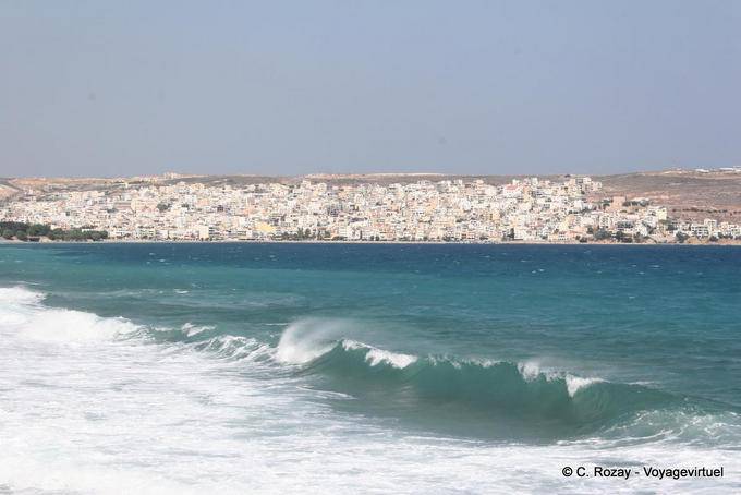 Sitia, panoramic view of the city from the sea - Crete, Greece
