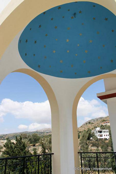 Starry dome in the middle of the monastery of Spili - Crete, Greece