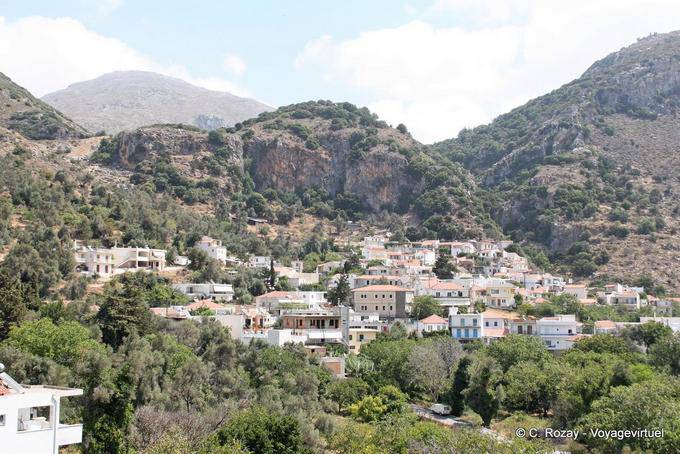 Spili view of the city at the foot of Mount Psiloritis - Crete, Greece