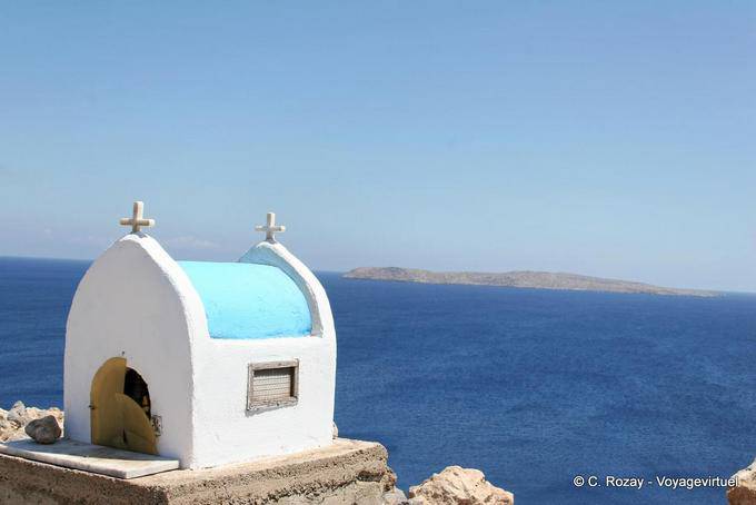Vai Micro chapel facing the island of Elassa - Crete, Greece