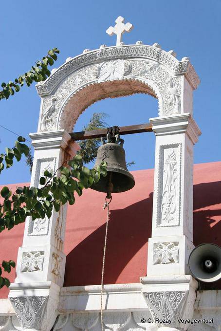 Mini-tower with carved peacocks, Vori - Crete, Greece