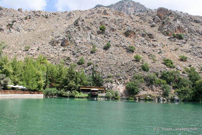 Zaros, the small artificial lake Volomos - Crete, Greece