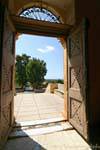 View from the front door of the monastery, Hagia Triada Akrotiri, Crete.