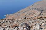 Anopolis view Livaniana down the cliffs, Crete.
