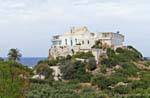 Moni Chrisoskalitissis on the crest of a hill facing the sea, Crete.