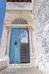 Door of the main entrance of the monastery Chryssoskalitissa, Crete.