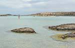 Rocks in the water trasparente, Elafonissi, Crete.