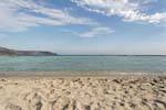 Beach facing southeast, Elafonissi, Crete.