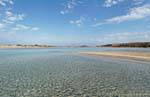 Sand spit in the lagoon Elafonissi, Crete.