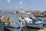 Fishing boats in the harbor, Elounda, Crete.