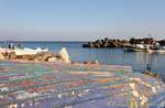 Boat colors harbor Fragokastello, Crete.
