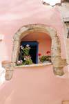 Geraniums on window Hania (Chania), Crete.
