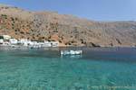 Water transparency on mountain backdrop, Loutro, Crete.
