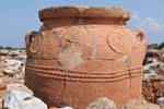 Decorative designs in relief strings on a pithos, Palace of Malia, Crete.