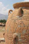 Close-up on a large jar discovered on the site Malia, Crete.