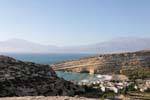 Matala, panoramic view of the Messara bay from the top of Theosyni, Crete.
