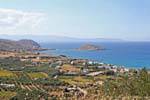 Panorama of Sitia, its bay and its little island with a chapel dedicated to Saint Nicolas, Crete.