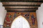 Décor and wooden ceiling, Toplou Monastery, Crete.