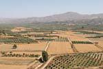 Panorama of the surrounding countryside of the Messara plain Palace of Phaistos, Crete.