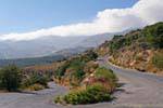 Hairpin a mountain road above Plakias, Crete.