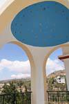 Starry dome in the middle of the monastery of Spili, Crete.