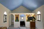 Modern interior of one of the chapels on the road between and Vori Zaros, Crete.
