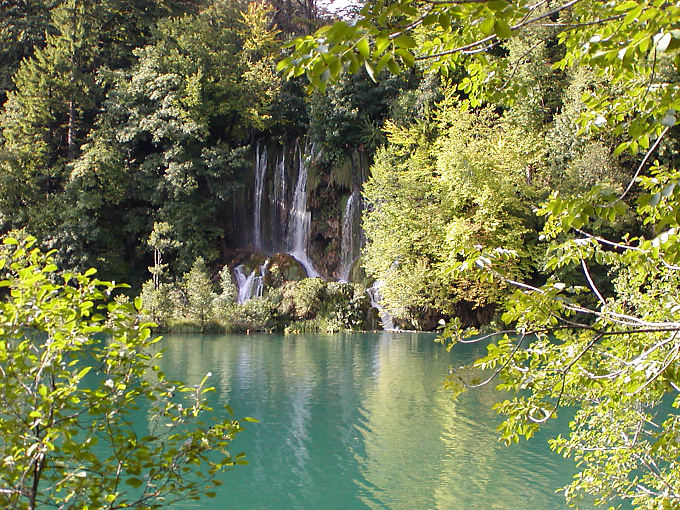Small cascades towards the entrance of the park, Plitvice, Croatia