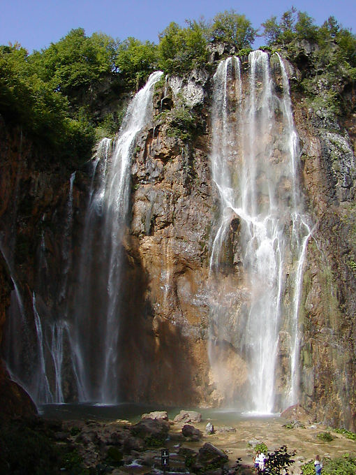 The veil of the great waterfall, Lower Lakes, Plitvice, Croatia