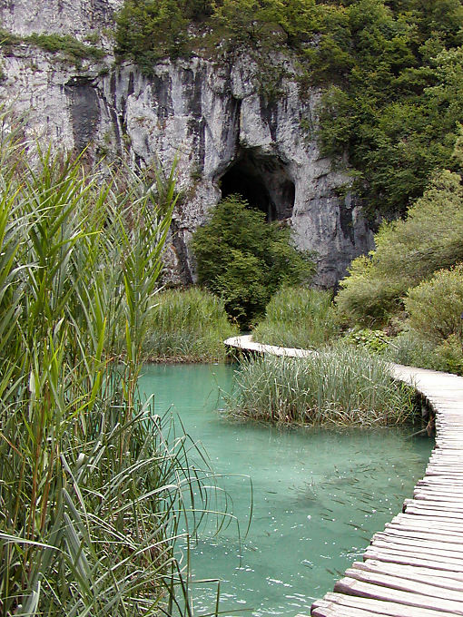 Plitvice, wood path for hikers, Croatia