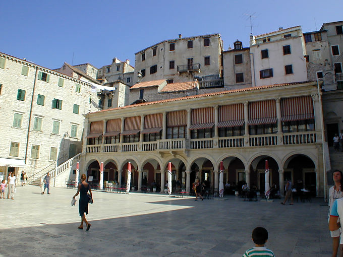 Central arcaded square behind the cathedral, Šibenik, Croatia