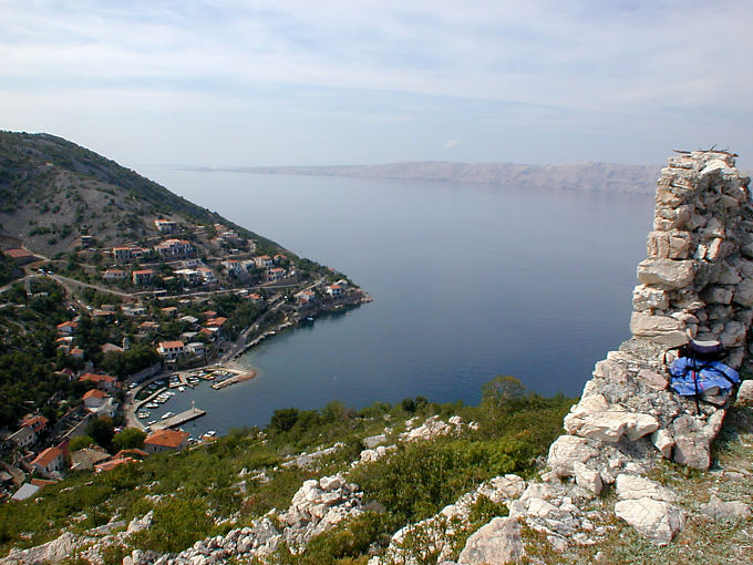 The village of Starigrad on the coast in front of Rab, Croatia